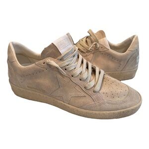 Golden Goose Beige Sneakers with Star Accent